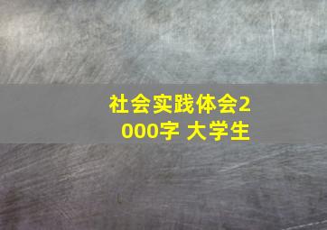 社会实践体会2000字 大学生